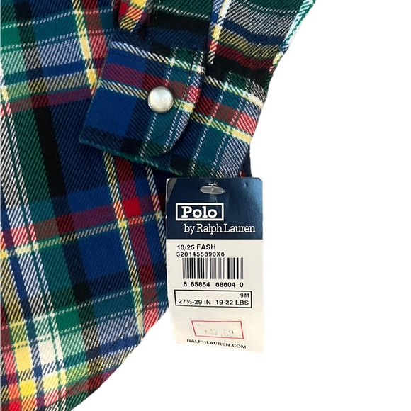 Polo by Ralph Lauren Plaid Flannel Snap Buttons
Size: 9 Mos. NWT - Picture 4 of 4